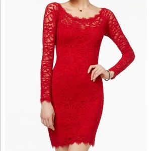 Jump Red Lace Bodycon Dress